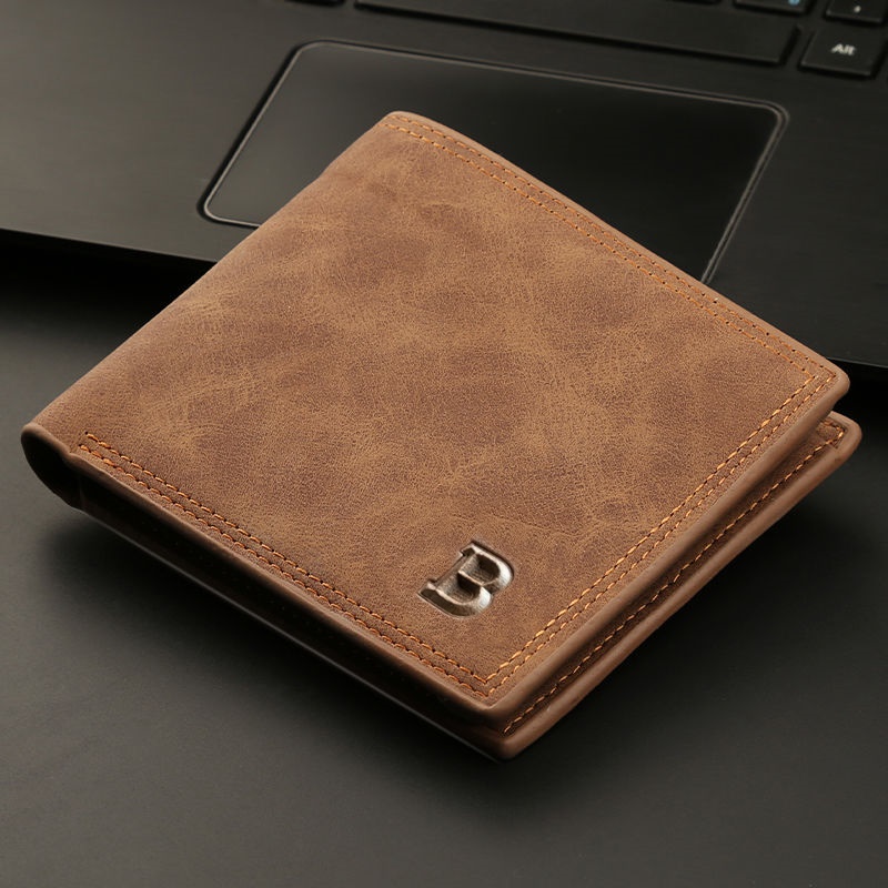 Men Multifunctional Retro Short Wallet Fashion Zipper Loose Leaf Dollar Wallet