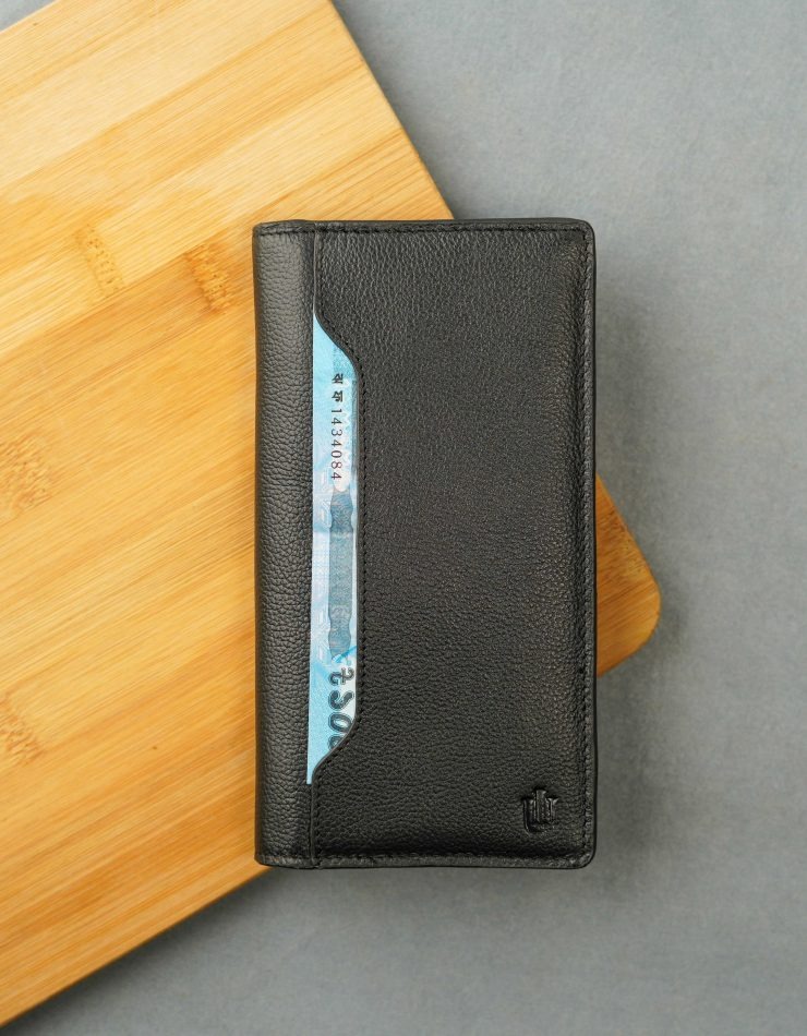 Kangaroo Black Artificial Leather Long Wallet for Men | Durable & Stylish